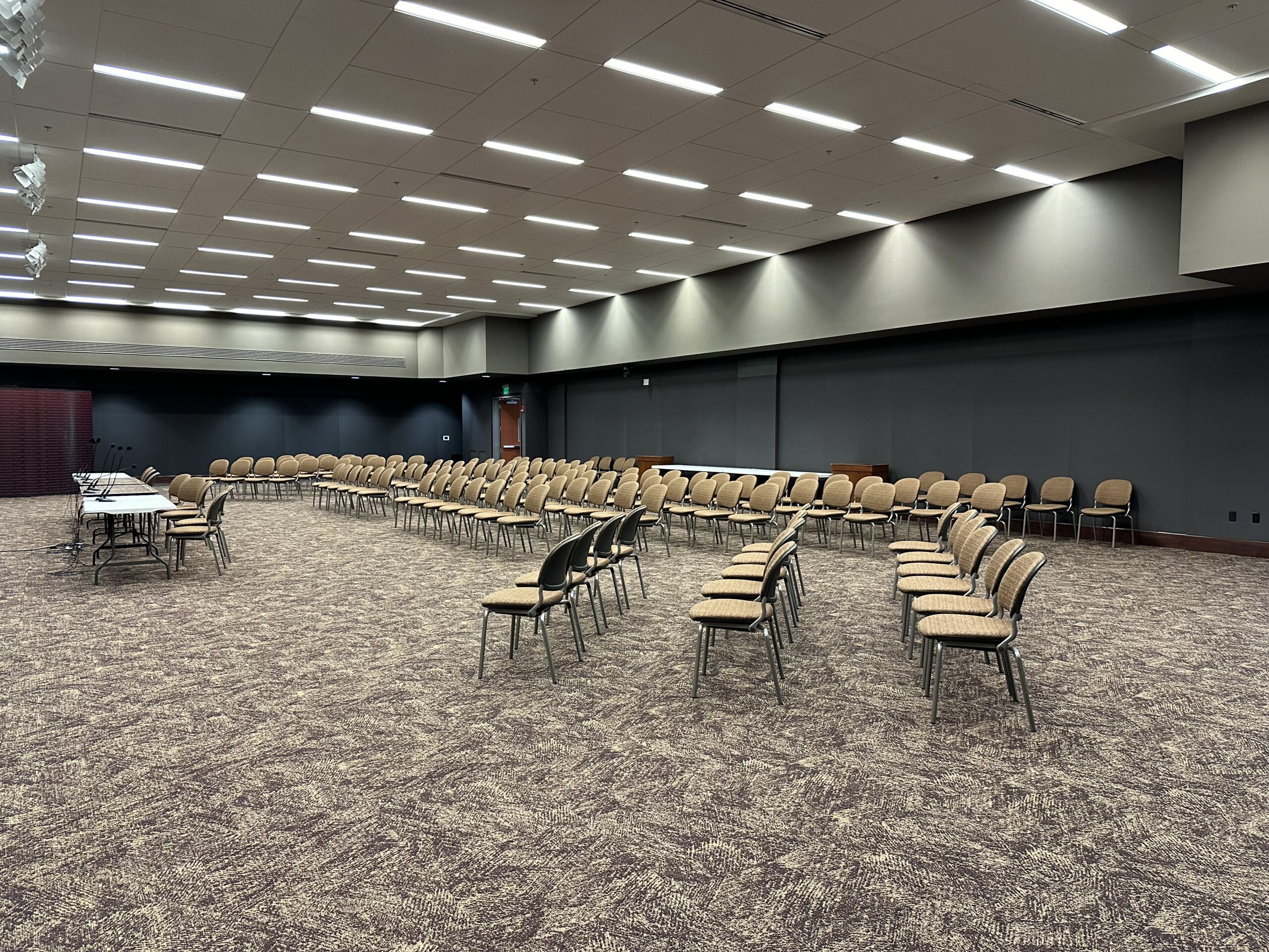 Flexible seating arrangement in Room 208