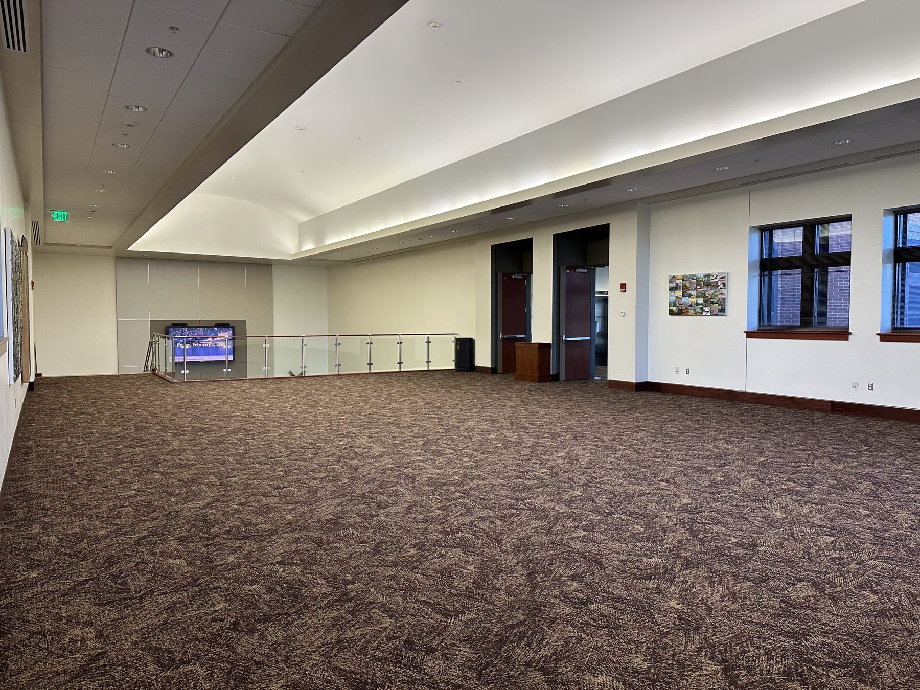 Open Atrium space viewed toward the stair railing